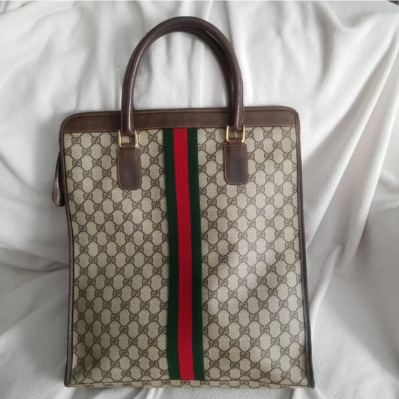 Authentic Vintage Gucci GG Monogram Supreme Sherry Web Ophidia Shopper Tote Bag - Picture 4 of 12